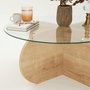 Aucune Mesa de centro BUBBLE de cristal - Redonda - Roble Zafiro